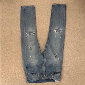 Levi's Blue Skinny Jeans with Distressed Details